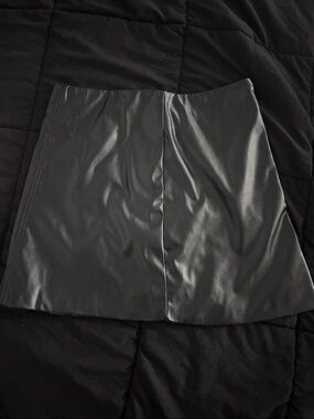 Classic Black Faux Leather Mini Skirt